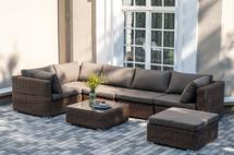 Лаунж зона 4SIS "Лунго" трансформирующаяся лаунж-зона из искусственного ротанга, цвет коричневый арт. LS5O1T1-7-SET brown