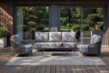 Лаунж зона 4SIS "Верона" лаунж-зона 5-местная плетеная из роупа (веревки), каркас алюминиевый темно-серый, роуп темно-серый арт. VERS3C2TJ-4-SET D-gray