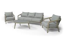 Лаунж зона 4SIS "Брюссель" лаунж-зона из искусственного ротанга, цвет серый, каркас под дерево (холодно-бежевый) арт. DF25101-5-set