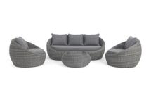 Лаунж зона 4SIS "Барселона" лаунж-зона из искусственного ротанга, цвет графит арт. BARS3C2T1-4-SET graphite