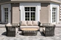 Лаунж зона 4SIS "Валенсия" лаунж-зона из искусственного ротанга, цвет серый арт. VALS3C2T-4-SET grey