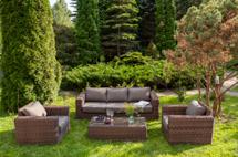 Лаунж зона 4SIS "Боно" лаунж-зона из искусственного ротанга, цвет коричневый арт. BS3C2T-4-SET brown