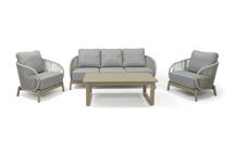 Лаунж зона 4SIS "Прато" лаунж-зона 5-местная плетеная из роупа, цвет светло-серый арт. DF25102-SET2