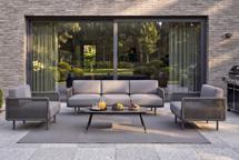 Лаунж зона 4SIS "Джелло" лаунж-зона 5-местная плетеная из роупа (веревки), каркас алюминиевый темно-серый, роуп темно-серый арт. DZHS3C2TJ-4-SET D-gray