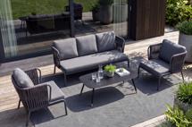 Лаунж зона 4SIS "Ронда" лаунж-зона 5-местная плетеная из роупа (веревки), каркас алюминиевый темно-серый, роуп серый 40 мм tex арт. RONS3C2TJ-4-SET