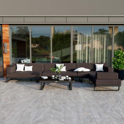 Лаунж зона IDEAL PATIO Лаунж зона угловая ТЕСОРА черная - каркас карбон арт. TSR.1016004