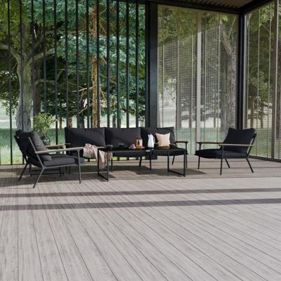 Лаунж зона IDEAL PATIO Лаунж зона ФЕСТА черная с трехместным диваном арт. FST.1016003