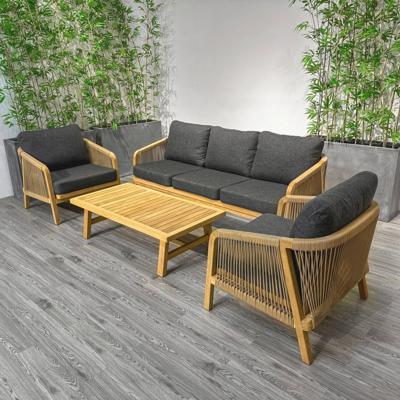 Лаунж зона IDEAL PATIO Лаунж зона ЛЕОНОРЕН с трехместным диваном и плетеным роупом арт. LEO.1037003
