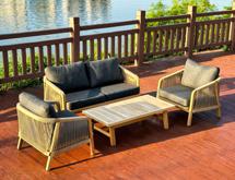 Лаунж зона IDEAL PATIO Лаунж зона LEONOREN с двухместным диваном и плетеным роупом арт. LEO.1037002