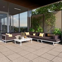 Лаунж зона IDEAL PATIO Лаунж зона угловая TESORA антрацит - белый каркас арт. TSR.1025004