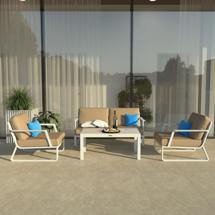 Лаунж зона IDEAL PATIO Лаунж зона ESTIVO бежевая - белый каркас арт. EST.1022002