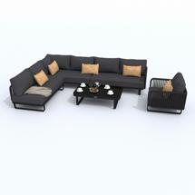 Лаунж зона IDEAL PATIO Лаунж зона угловая БЕЛЛИСА модульная антрацит - каркас карбон арт. BLS.1015004