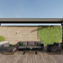 Лаунж зона IDEAL PATIO Лаунж зона БЕЛЛИСА с трехместным диваном - антрацит арт. BLS.1015003