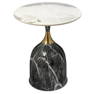 Мебель Bradexhome Кофейный столик Stupa диам.40см x 54см, серый мрамор, металл, керамика арт. FR 1034