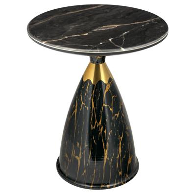 Мебель Bradexhome Кофейный столик Secret диам.40см x 54см, чёрный мрамор, металл, керамика арт. FR 1038