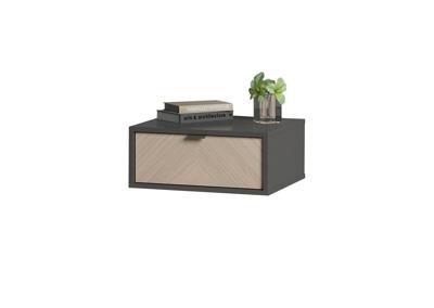 Мебель Ellipsefurniture Тумба прикроватная Fjord 1 ящик подвесная (темно-серый) арт. FJ010102310101