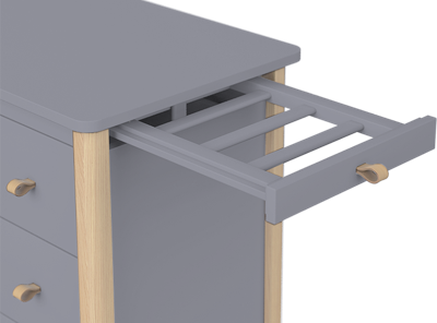 Мебель Ellipsefurniture Выдвижная вешалка для комода Classic 3 ящика (серый) арт. ZN-386959