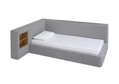 Мебель Ellipsefurniture Кровать Cube c нишей M (cветло-серый, твид) арт. SF01115509903