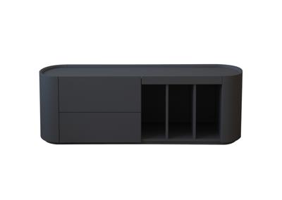 Мебель Ellipsefurniture Тумба Lagom под ТВ 2 ящика 3 ниши ширина 140 см (черный) арт. LG01390210220