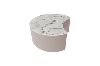 Мебель Ellipsefurniture Столик Moon M, D 66 см высота 30 см (камень OV2, бежевый) арт. LG01356803802