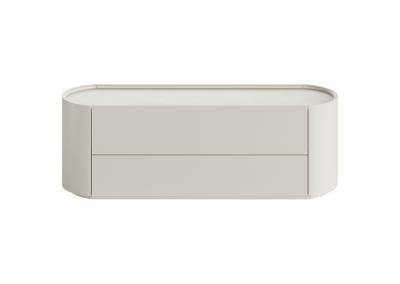 Мебель Ellipsefurniture Тумба Lagom под ТВ 2 ящика ширина 140 см (молочный) арт. LG01400200220