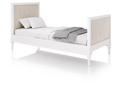 Мебель Ellipsefurniture Кровать подростковая Elit (белый, бежевая ткань) арт. ET010101010101