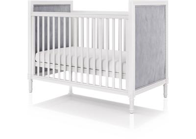 Мебель Ellipsefurniture Кроватка Elit (белый, серая ткань) арт. ET010101030701