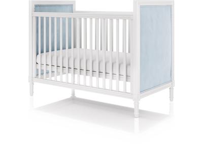 Мебель Ellipsefurniture Кроватка Elit (белый, голубая ткань) арт. ET010101030901