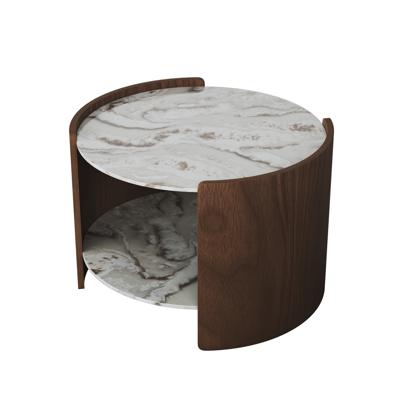 Мебель Ellipsefurniture Столик Lagom Stone D 65 см высота 45 см (камень OV2, орех) арт. LG016812415