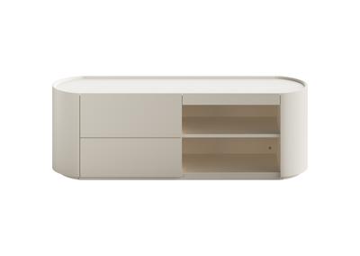 Мебель Ellipsefurniture Тумба Lagom под ТВ 2 ящика 2 полки ширина 140 см (молочный) арт. LG01380200220