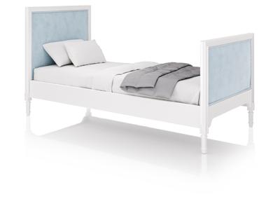 Мебель Ellipsefurniture Кровать подростковая Elit (белый, голубая ткань) арт. ET010109050901