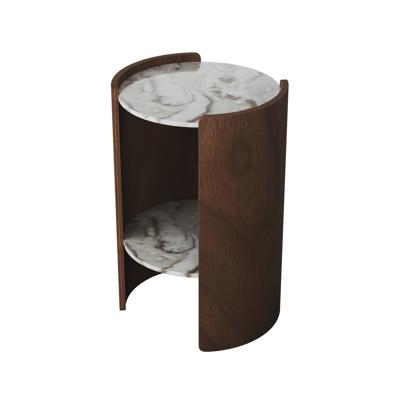 Мебель Ellipsefurniture Столик Lagom Stone D 43 см высота 64 см (камень OV2, орех) арт. LG016812413