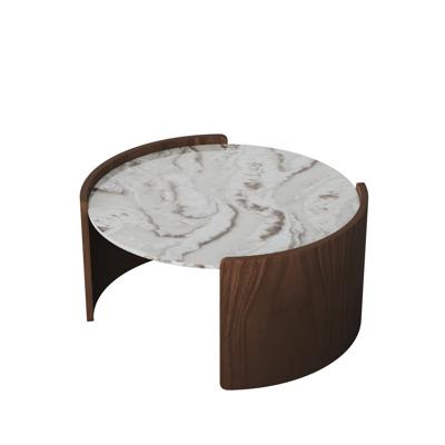 Мебель Ellipsefurniture Столик Lagom Stone D 65 см высота 32 см (камень OV2, орех) арт. LG016812414