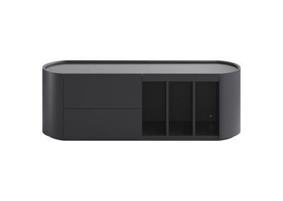 Мебель Ellipsefurniture Тумба Lagom под ТВ 2 ящика 3 ниши ширина 140 см (черный) арт. LG01390210220