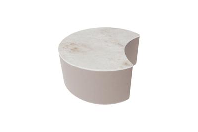 Мебель Ellipsefurniture Столик Sun M, D 66 см высота 30 см (камень OV, бежевый) арт. LG01356703802