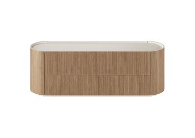 Мебель Ellipsefurniture Тумба Lagom под ТВ 2 ящика ширина 140 см (натуральный дуб, молочный) арт. LG01401500220