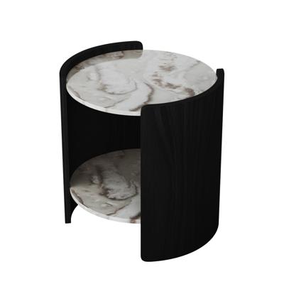 Мебель Ellipsefurniture Столик Lagom Stone D 43 см высота 45 см (камень OV2, черный) арт. LG01616810212