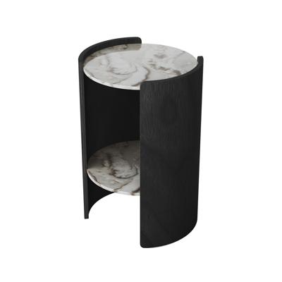 Мебель Ellipsefurniture Столик Lagom Stone D 43 см высота 64 см (камень OV2, черный) арт. LG01616810213