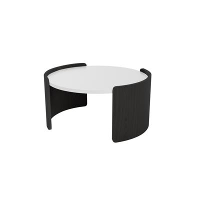 Мебель Ellipsefurniture Столик Lagom D 65 см высота 32 см (белый, черный) арт. LG01610210214