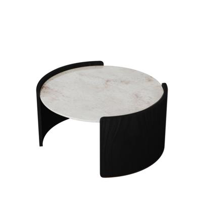 Мебель Ellipsefurniture Столик Lagom Stone D 65 см высота 32 см (камень OV, черный) арт. LG01616710214