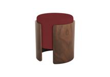Мебель Ellipsefurniture Пуф Lagom (бордовый FiberGuard, орех) арт. LG010318590301