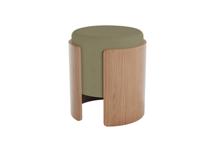 Мебель Ellipsefurniture Пуф Lagom (серо-зеленый FiberGuard, натуральный дуб) арт. LG010321590201