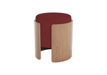 Мебель Ellipsefurniture Пуф Lagom (бордовый FiberGuard, натуральный дуб) арт. LG010318500201