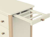 Мебель Ellipsefurniture Выдвижная вешалка для комода Classic 3 ящика (молочный) арт. CLMBHR02010199