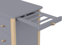 Мебель Ellipsefurniture Выдвижная вешалка для комода Classic 3 ящика (серый) арт. ZN-386959