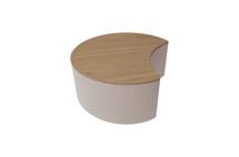 Мебель Ellipsefurniture Столик Moon M, D 66 см высота 30 см (дуб, бежевый) арт. LG01351503802