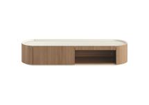 Мебель Ellipsefurniture Тумба Lagom под ТВ 1 ящик 1 полка ширина 140 см (натуральный дуб, молочный) арт. ZN-396379