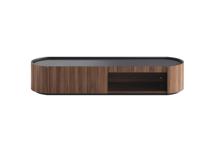 Мебель Ellipsefurniture Тумба Lagom под ТВ 1 ящик 1 полка ширина 140 см (орех, черный) арт. ZN-396381