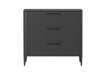 Мебель Ellipsefurniture Комод Type oak 3 ящика ширина 90 см (черный) арт. TY010208080101