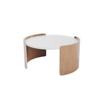 Мебель Ellipsefurniture Столик Lagom D 65 см высота 32 см (белый, натуральный дуб) арт. LG010301580301